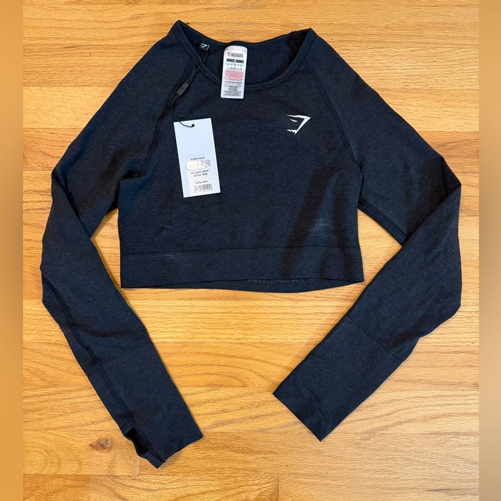 Gymshark Women's Black Long Sleeve Crop Top